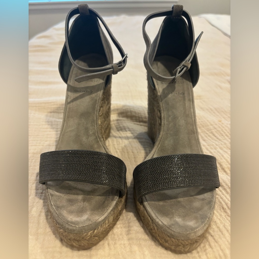 Brunello Cucinelli grey wedge heel EU size 38.5
